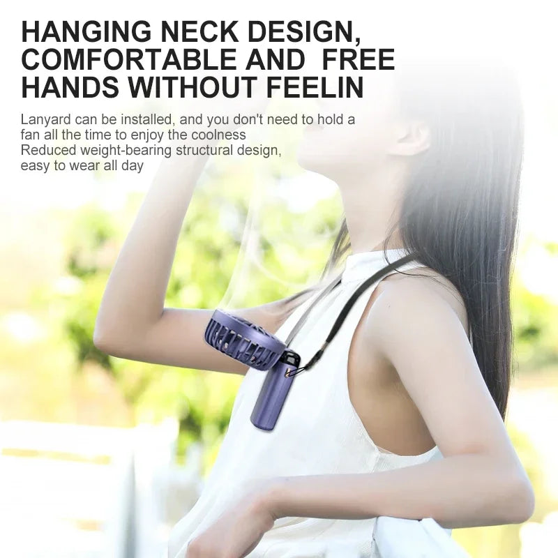 Handheld Mini Fan Foldable Portable Neck Hanging