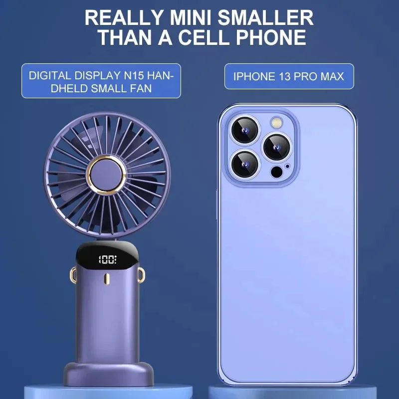 Handheld Mini Fan Foldable Portable Neck Hanging