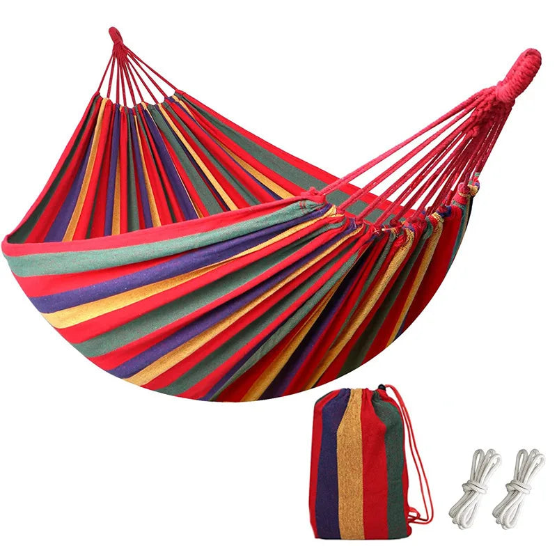 WESTTUNE Outdoor Canvas Hammock Camping Swing with Tree Ropes Load-bearing
