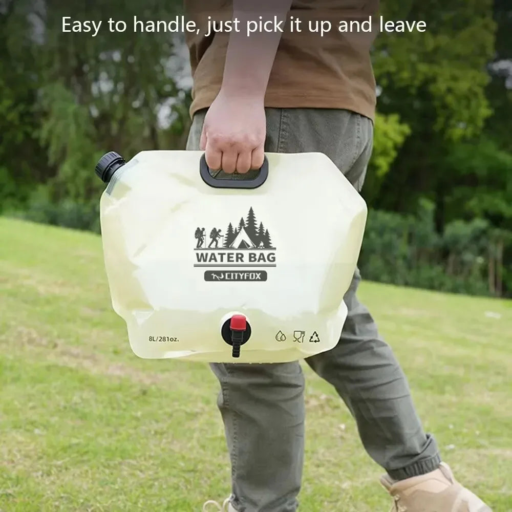 Outdoor Water Storage Bag 8L With Faucet Valve Travel Camping