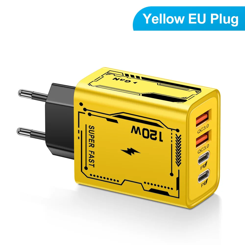 4 Ports USB C PD Charger Quick Charge 3.0 Type C