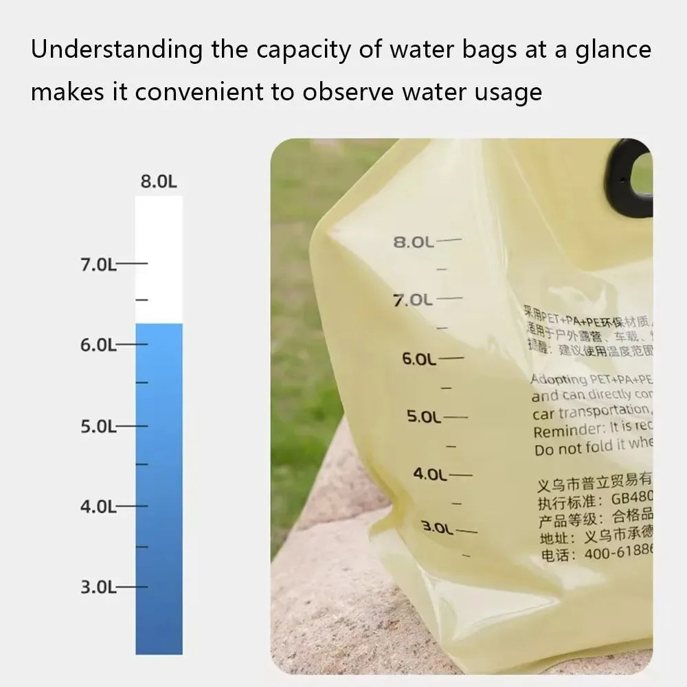 Outdoor Water Storage Bag 8L With Faucet Valve Travel Camping