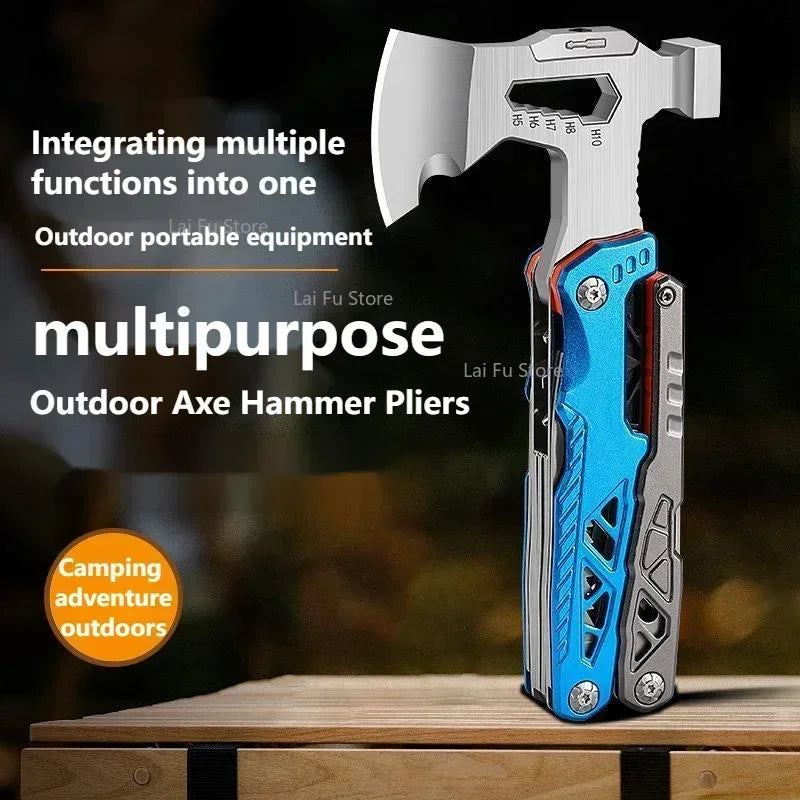Multipurpose Outdoor Axe Hammer Pliers Folding Hammer