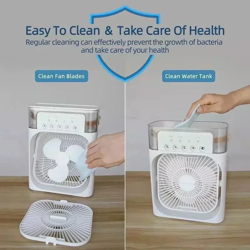 New 3 In 1 Fan AIr Conditioner Household Mini Air Cooler LED