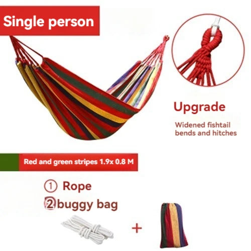 WESTTUNE Outdoor Canvas Hammock Camping Swing with Tree Ropes Load-bearing