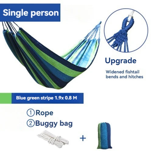 WESTTUNE Outdoor Canvas Hammock Camping Swing with Tree Ropes Load-bearing