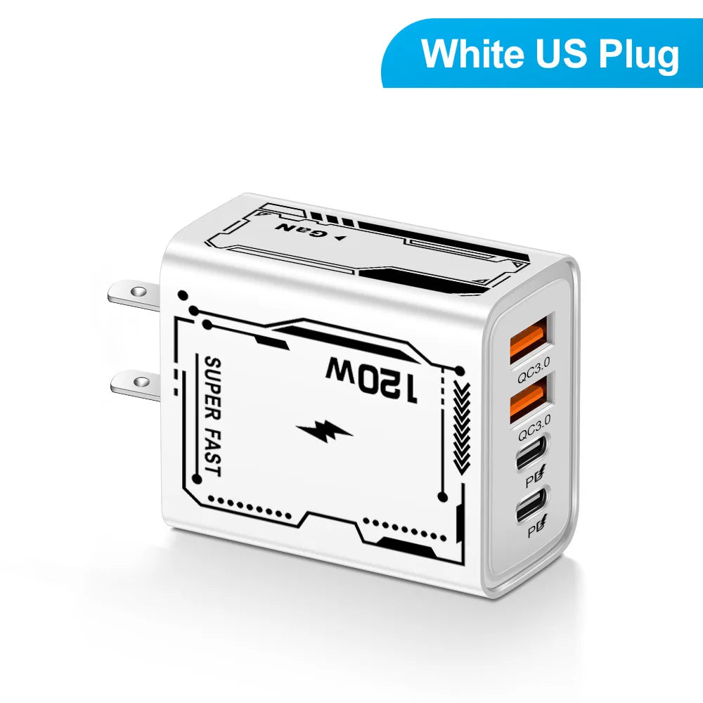 4 Ports USB C PD Charger Quick Charge 3.0 Type C