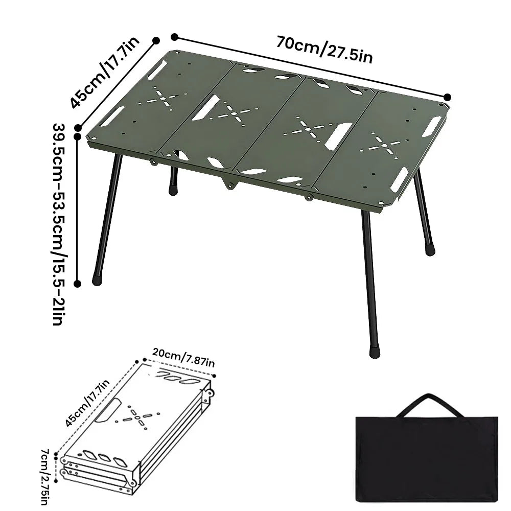 Folding Expandable Camping Table Lightweight Portable Aluminum