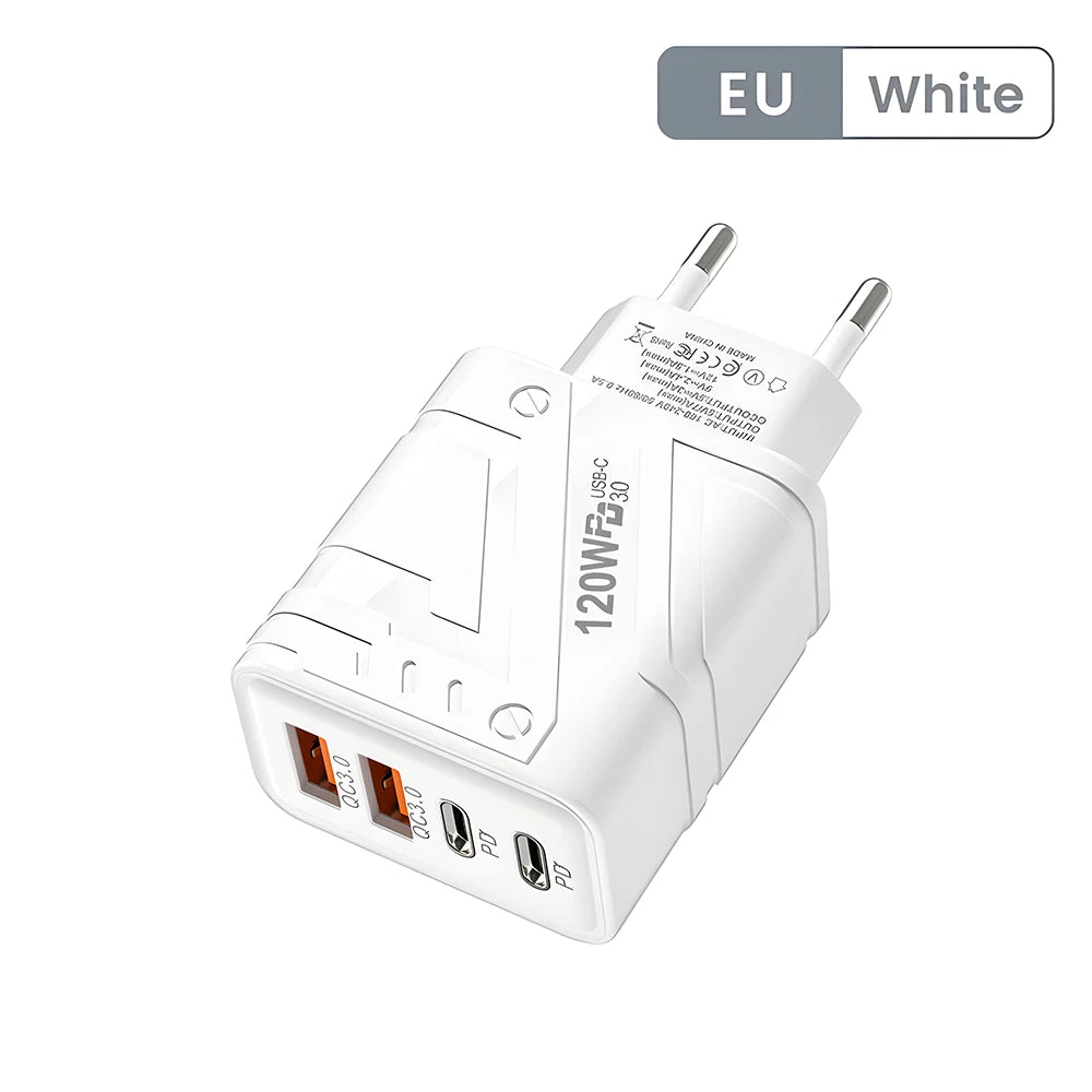 4 Ports USB C PD Charger Quick Charge 3.0 Type C