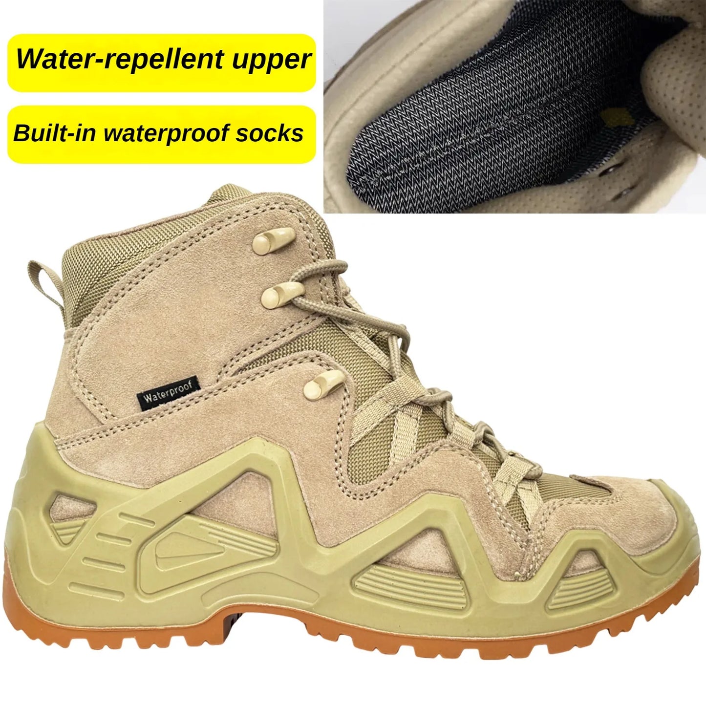 Mens Combat Tactical Boots WaterProof Outdoor Hiking