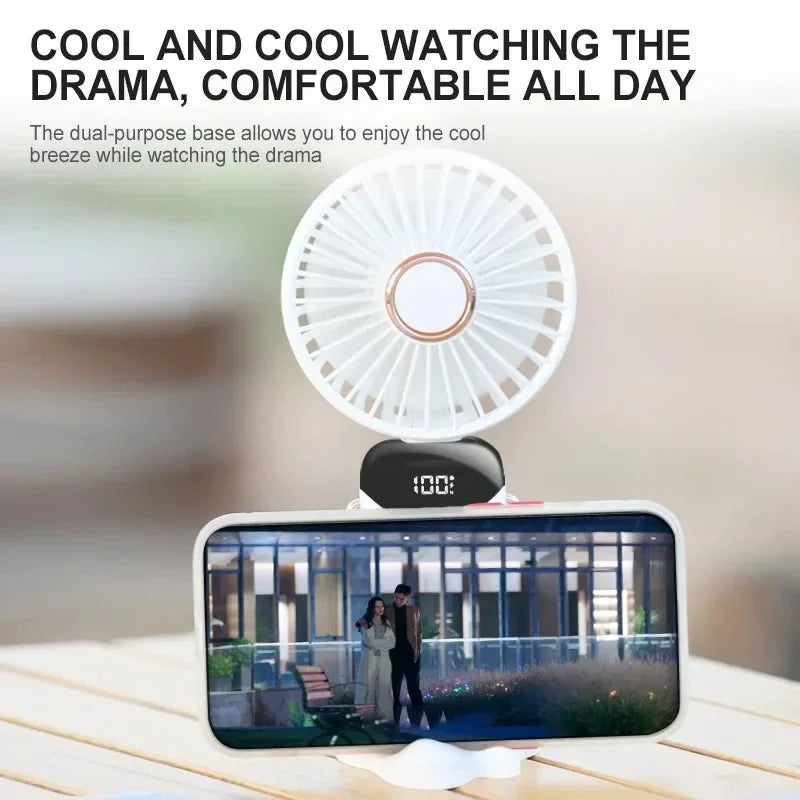 Handheld Mini Fan Foldable Portable Neck Hanging
