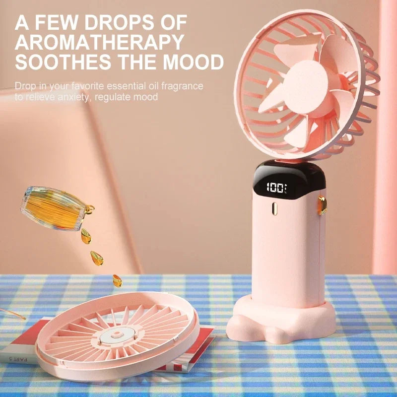 Handheld Mini Fan Foldable Portable Neck Hanging