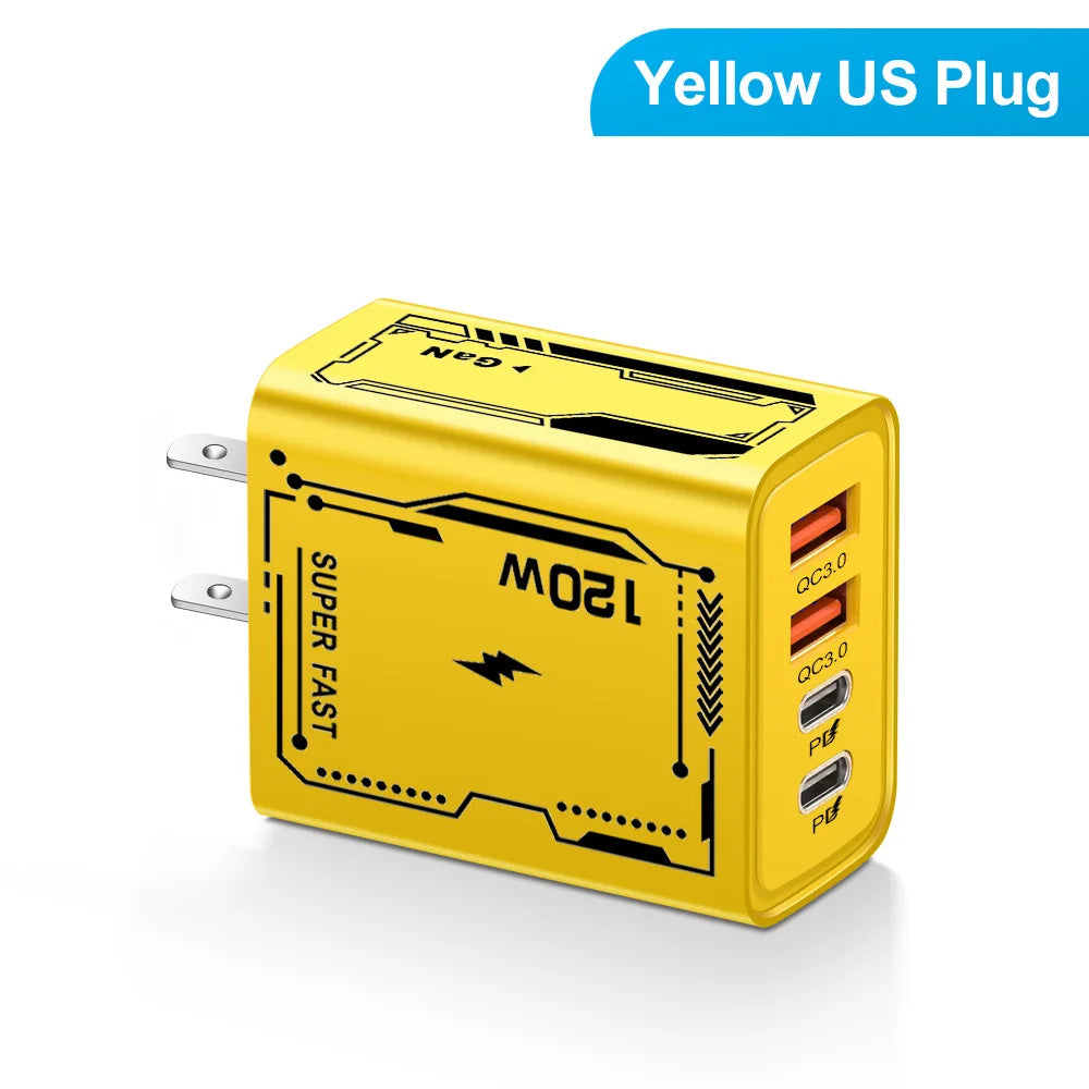 4 Ports USB C PD Charger Quick Charge 3.0 Type C