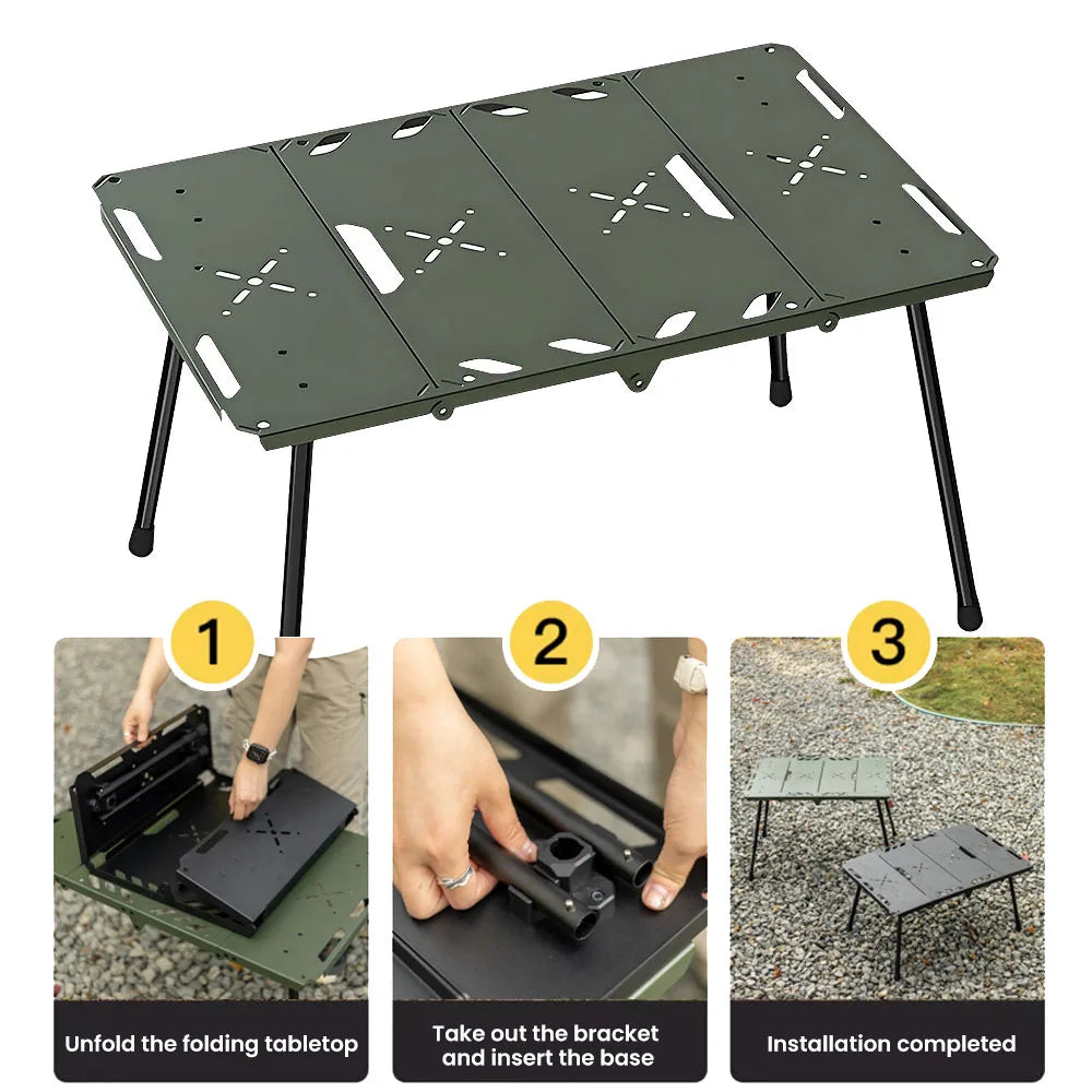 Folding Expandable Camping Table Lightweight Portable Aluminum