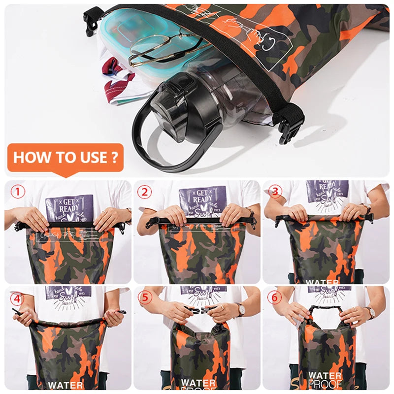30L 15L Waterproof Dry Bags With Wet Separation Pocket