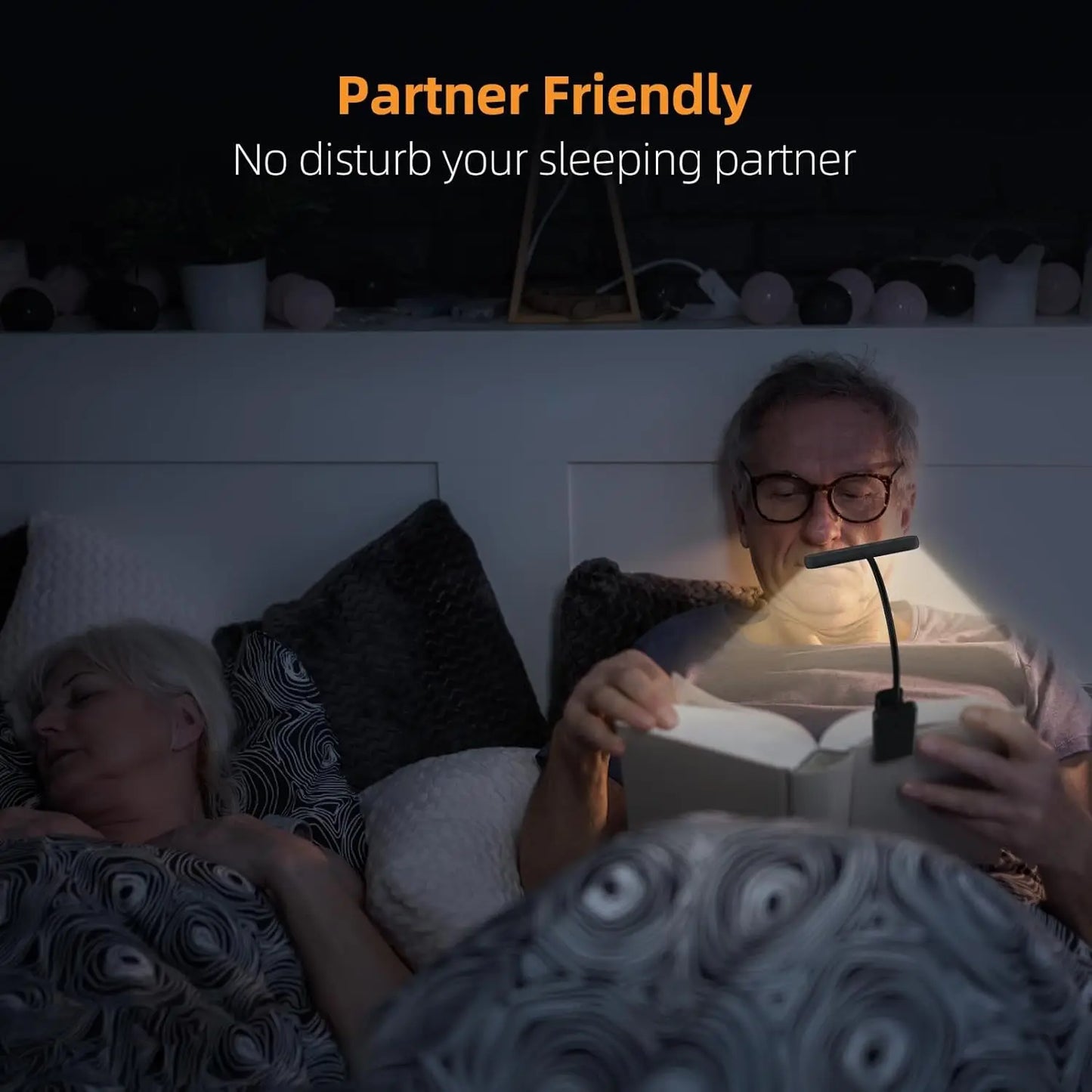 14Leds Book Light USB Rechargeable Reading Light Warm Cool White