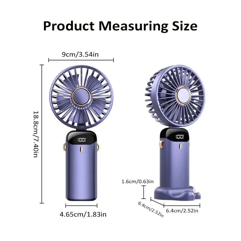 Handheld Mini Fan Foldable Portable Neck Hanging