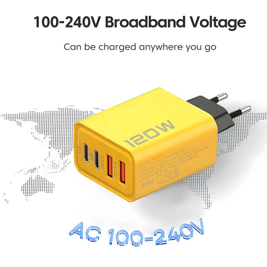 4 Ports USB C PD Charger Quick Charge 3.0 Type C